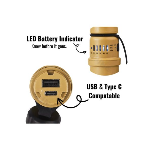 2-in-1 Camping Lantern & Power Bank – Vintage Style, Long Battery Life