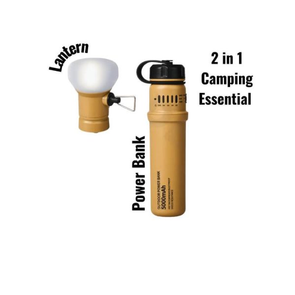 2-in-1 Camping Lantern & Power Bank – Vintage Style, Long Battery Life